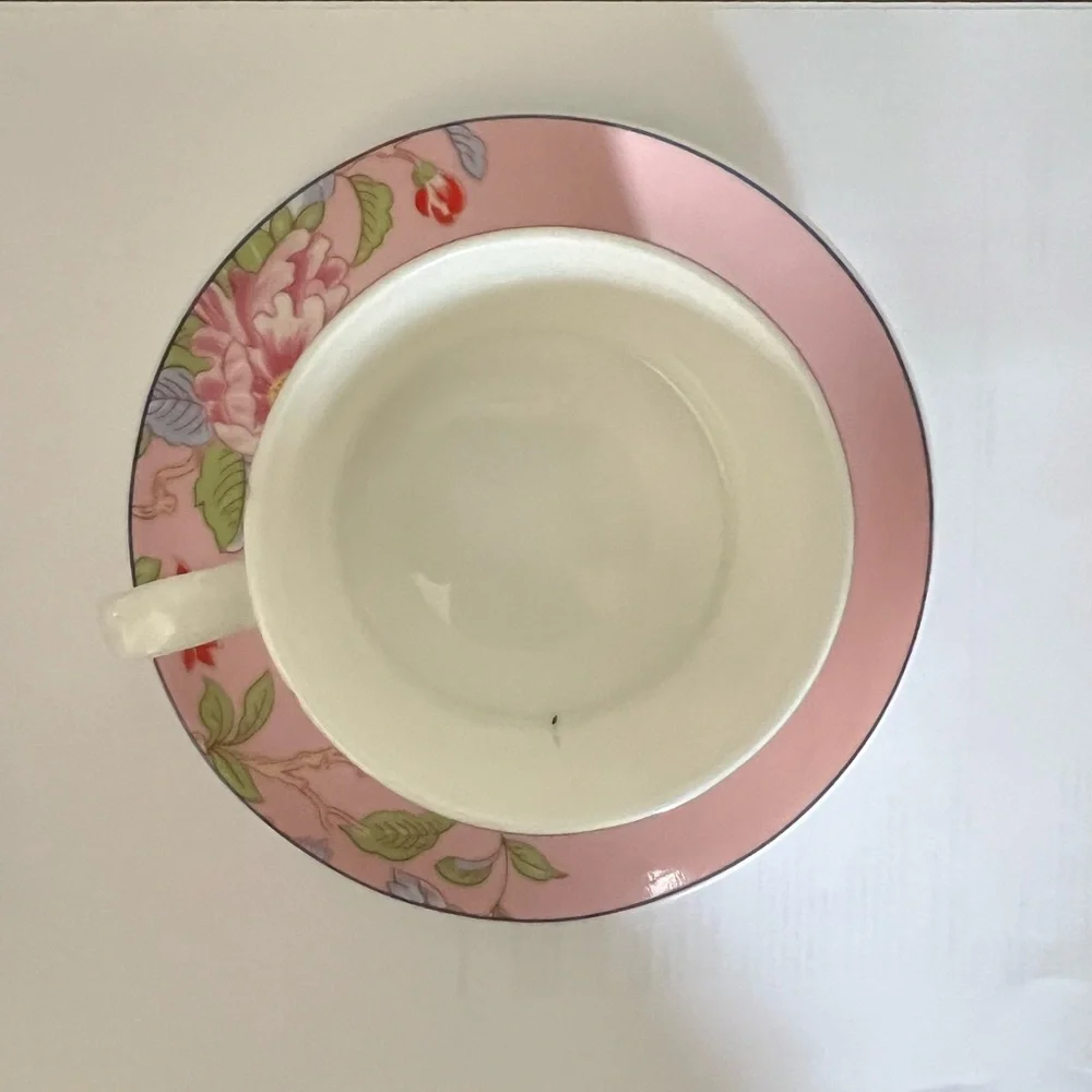 Floral Porcelain Teacup Set in Pink & Blue